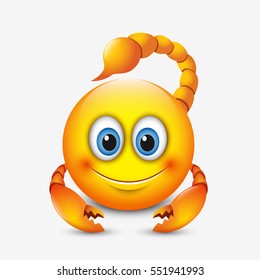 Cute scorpio emoticon, emoji - astrological sign - horoscope - zodiac - vector illustration