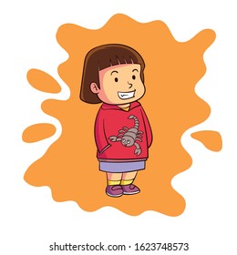 
A cute scorpio zodiac character. Zodiac scorpio between October 23 to November 21.