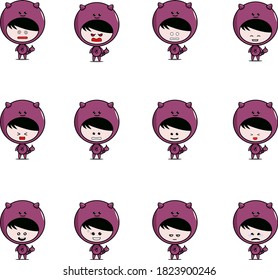 The cute Scorpio Zodiac mascot is full of expression. Suitable for use as a sticker or something else