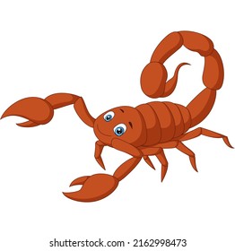 Cute scorpion cartoon on white background svg