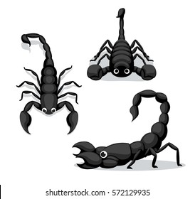 Cute Scorpion Poses Cartoon Vector Illustration