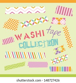 cute scotch tape collection. vector illustration