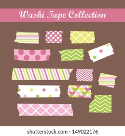 cute scotch tapes collection. vector illustration