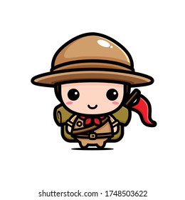 cute scout character vector design