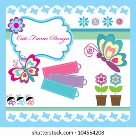 cute scrap collection. vector illustration