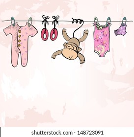 Cute scrapbook  with baby elements.