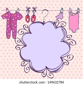 Cute scrapbook  with baby elements.