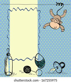 Cute scrapbook with baby elements.