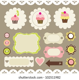 cute scrapbook collection. vector illustration