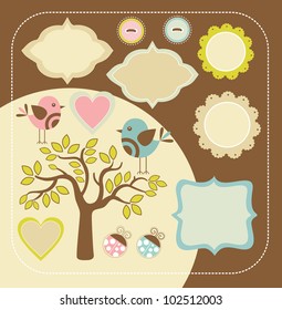 cute scrapbook collection. vector illustration