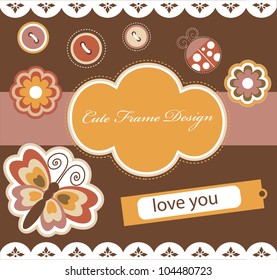 cute scrapbook elements collection. vector illustration