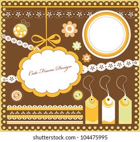 cute scrapbook elements collection.vector illustration