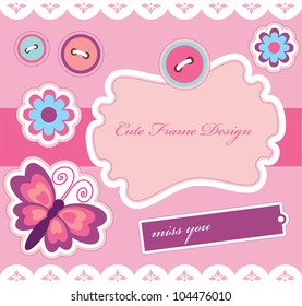 cute scrapbook elements collection.vector illustration