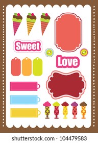 cute scrapbook elements collection.vector illustration
