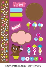 cute scrapbook elements collection.vector illustration