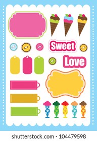 cute scrapbook elements collection.vector illustration
