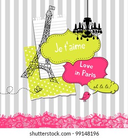 Cute Scrapbook Elements In French Style