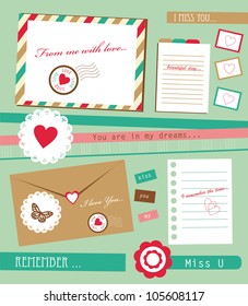 cute scrapbook elements. vector illustration