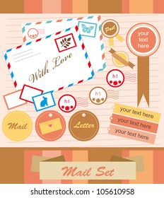 cute scrapbook elements. vector illustration