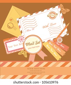 cute scrapbook elements. vector illustration