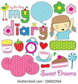 cute scrapbook elements. vector illustration