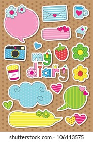 cute scrapbook elements. vector illustration