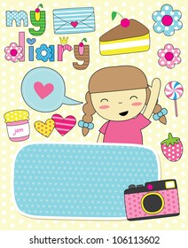 cute scrapbook elements. vector illustration