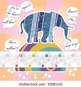 Cute scrapbook elephant