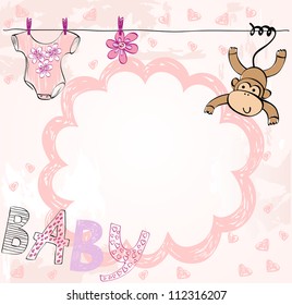 Cute scrapbook  for girl with baby elements.