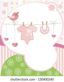 Cute scrapbook for girl with baby elements.