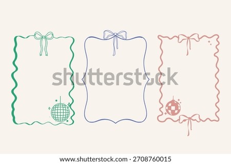 Cute scrapbook inspired coquette frame collection. Playful pastel shapes for notes, cards and invitations