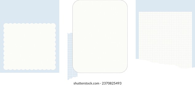 Cute Scrapbook Papers Blank notepad pages illustration Striped Notes