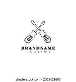 cute screwdriver logo template icon modern vector illustration
