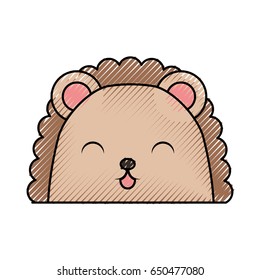 cute scribble armadillo face cartoon