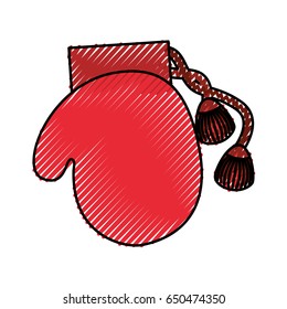 cute scribble christmas glove