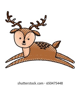 cute scribble deer cartoon