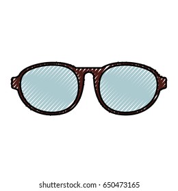 cute scribble glasses cartoon