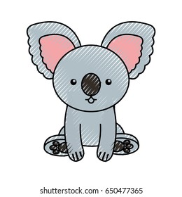 cute scribble koala cartoon