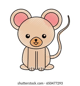 cute scribble mouse cartoon