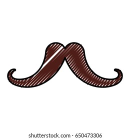 cute scribble moustache cartoon