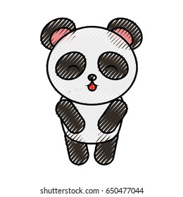 cute scribble panda bear
