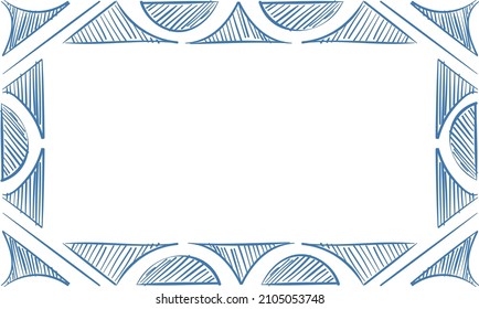 Cute scribbled frame. Pen ink stroke ornament