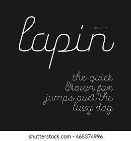 Cute script font in lowercase (oblique version)