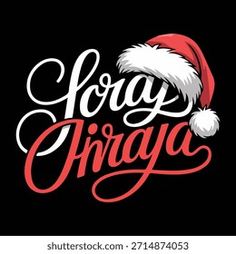 süße Schriftzug, Weihnachtsmütze Typografie Frauen Design und Illustratoren