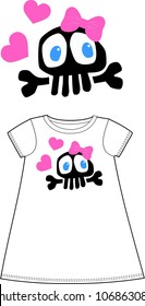 cute scull pattern for children wear