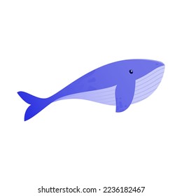 cute sea animal illustration with gradient color