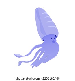 cute sea animal illustration with gradient color