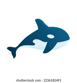 cute sea animal illustration with gradient color