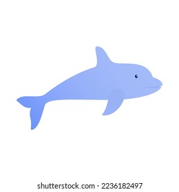 cute sea animal illustration with gradient color
