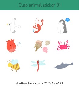 Cute Sea Animal Sticker Set